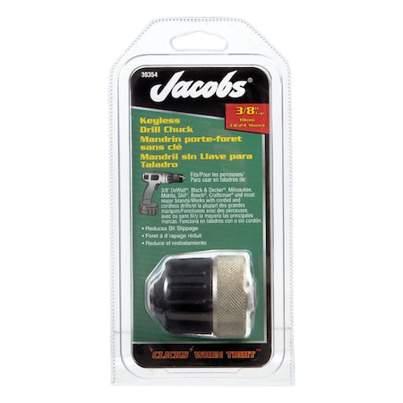Jacobs Jacobs 3/8 in. in. Keyless Drill Chuck 3/8 in. 3-Flat Shank 1 pc 30354